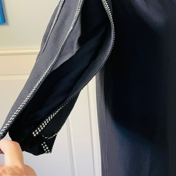 William Travilla Vintage Crystal Rhinestone Studded Crepe Cocktail Dress XS/S - Picture 4 of 8